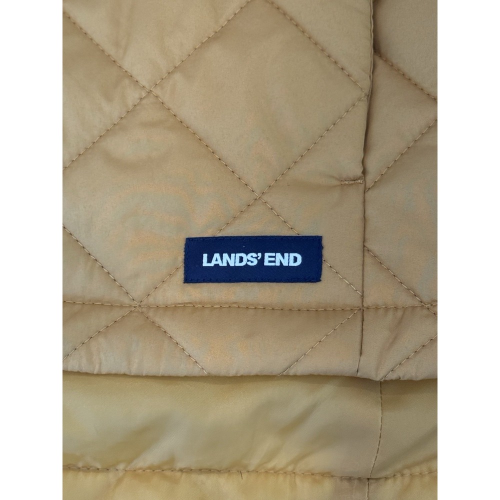 Lands' End Quilted Puffer Vest Zip Up Womens Small 6-8 Polyester Fill Gold - Picture 6 of 8